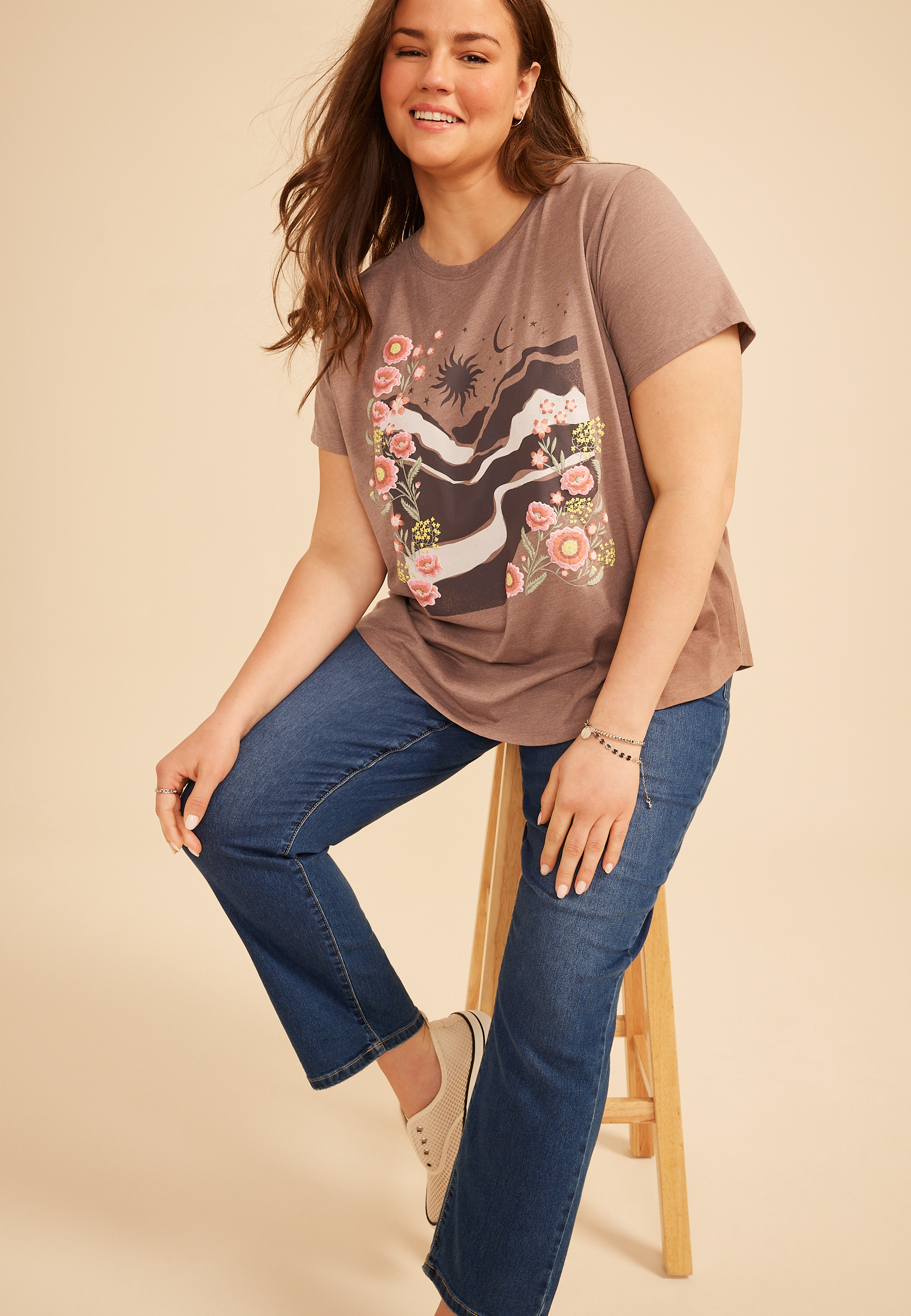 Plus Size Desert Scenic Classic Fit Graphic Tee
