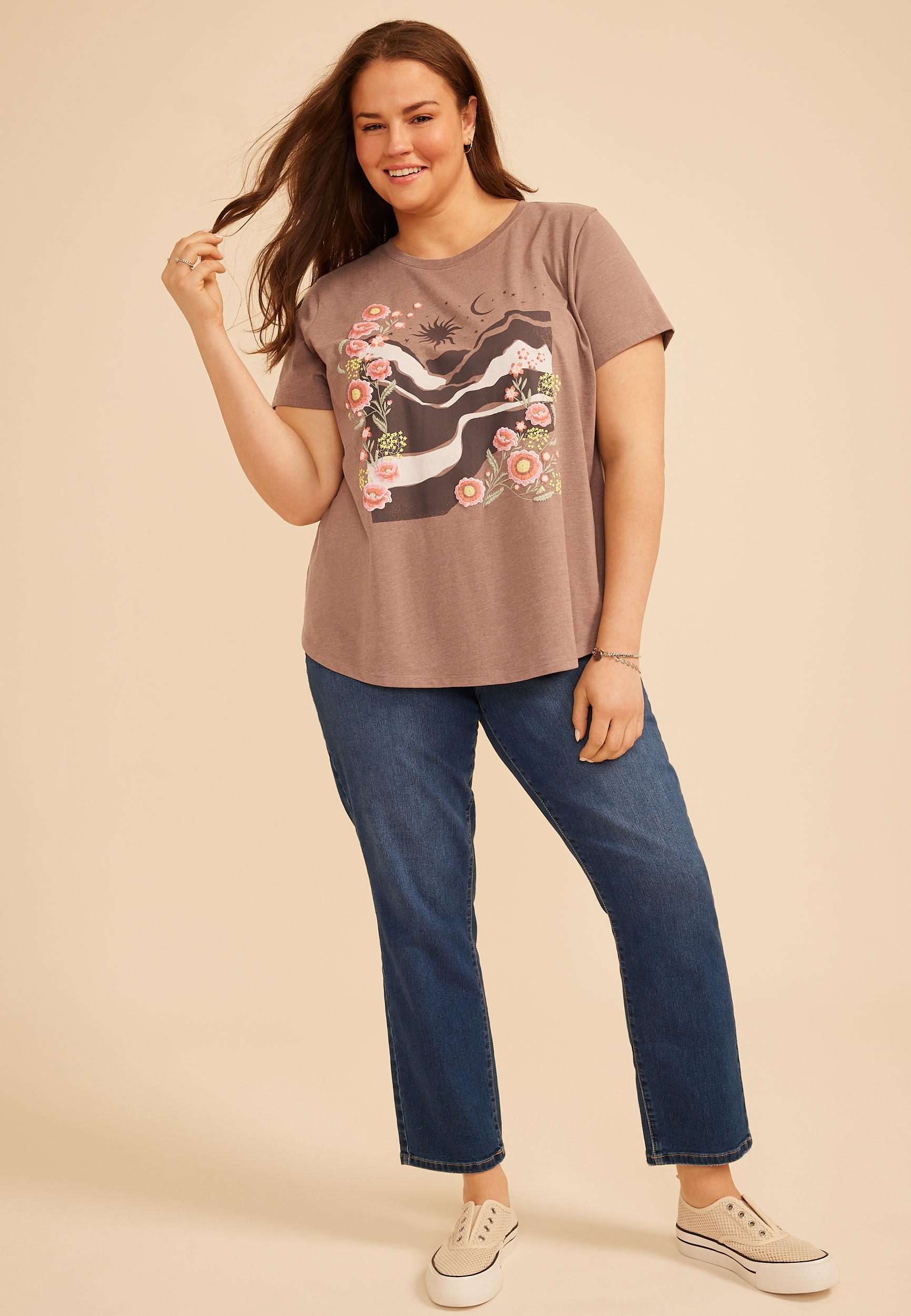 Plus Size Desert Scenic Classic Fit Graphic Tee, C5713, large