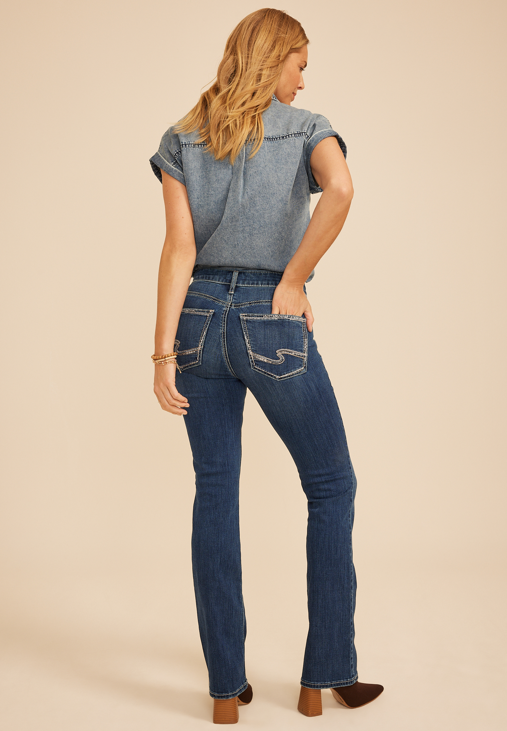 Silver Jeans Co.&reg; Avery Curvy High Rise Slim Boot Jean, C258, large