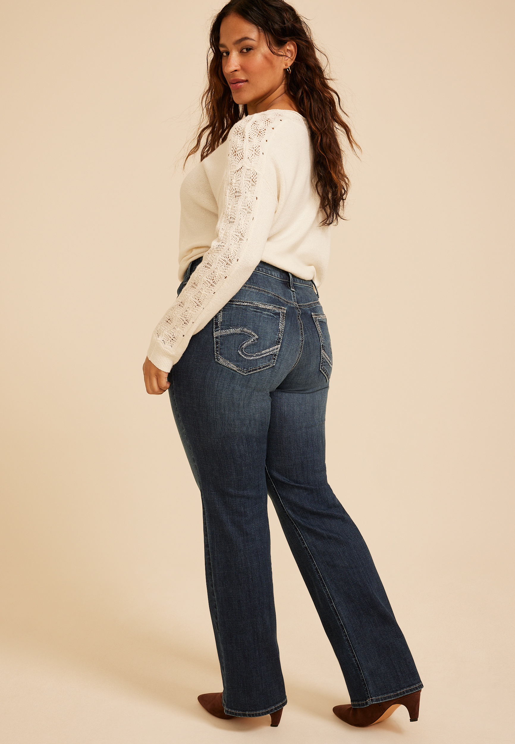 Plus Size Silver Jeans Co.®Suki Curvy Mid Rise Luxe Stretch Bootcut Jean, C258, large