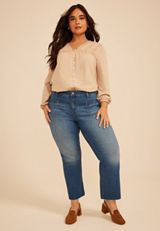 Plus Size m jeans by maurices&trade; High Rise Patch Pocket Crop Kick Flare Jean, C3337, small