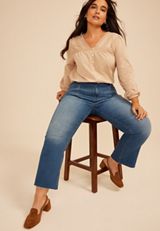Plus Size m jeans by maurices&trade; High Rise Patch Pocket Crop Kick Flare Jean, C3337, small