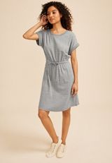 24/7 Striped Scoop Neck Mini Dress, C1942, small