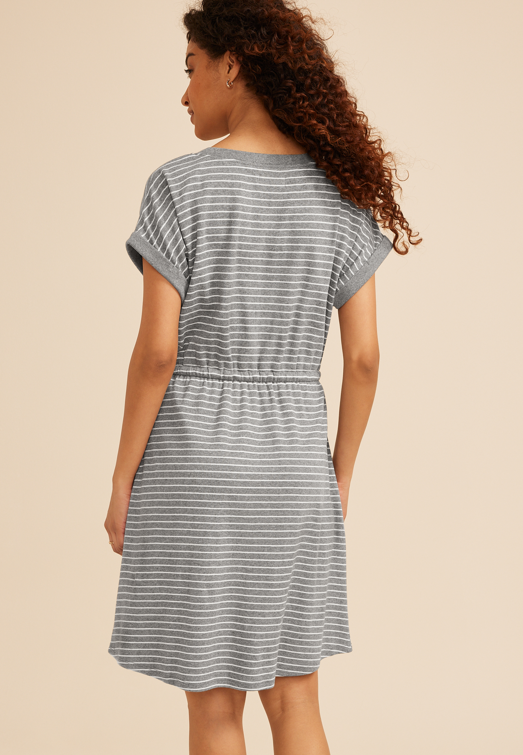 24/7 Striped Scoop Neck Mini Dress, C1942, large