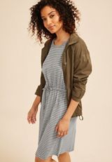 24/7 Striped Scoop Neck Mini Dress, C1942, small