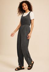 Textured Wavy Ribbed Jumpsuit, C106, small