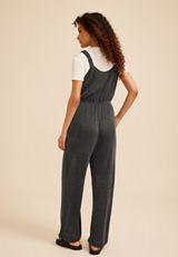 Textured Wavy Ribbed Jumpsuit, C106, small