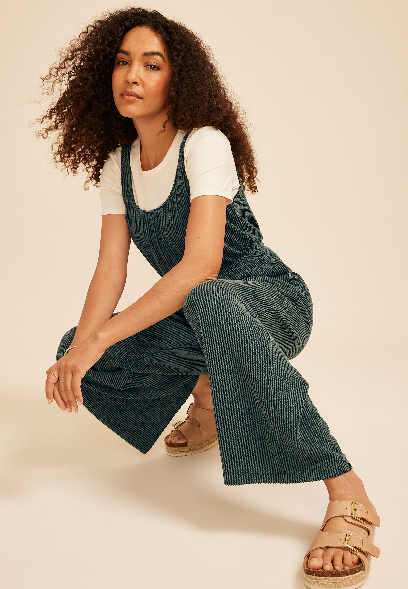Textured Wavy Ribbed Jumpsuit - thumbnail 9
