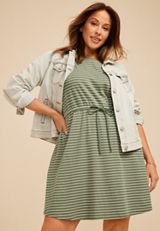 Plus Size 24/7 Striped Scoop Neck Mini Dress, C8260, small