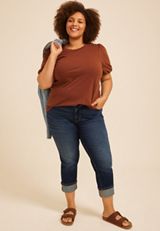 Plus Size 24/7 Bubble Sleeve Tee, C3917, small