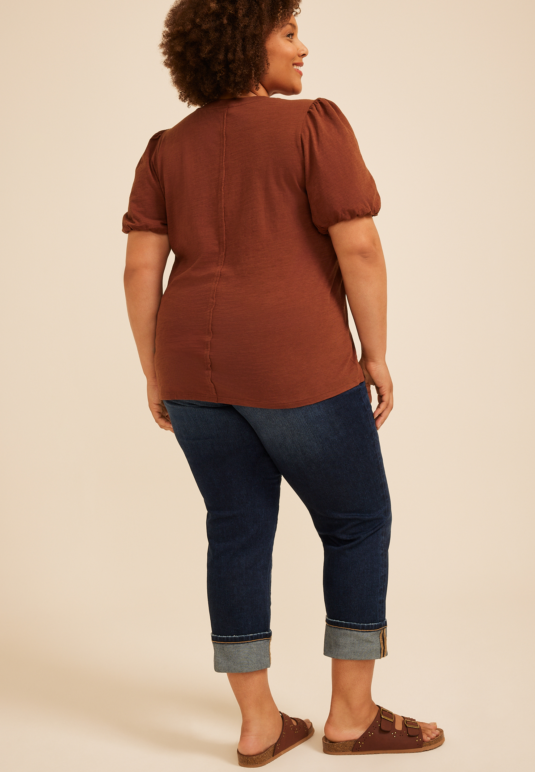 Plus Size 24/7 Bubble Sleeve Tee, C3917, large