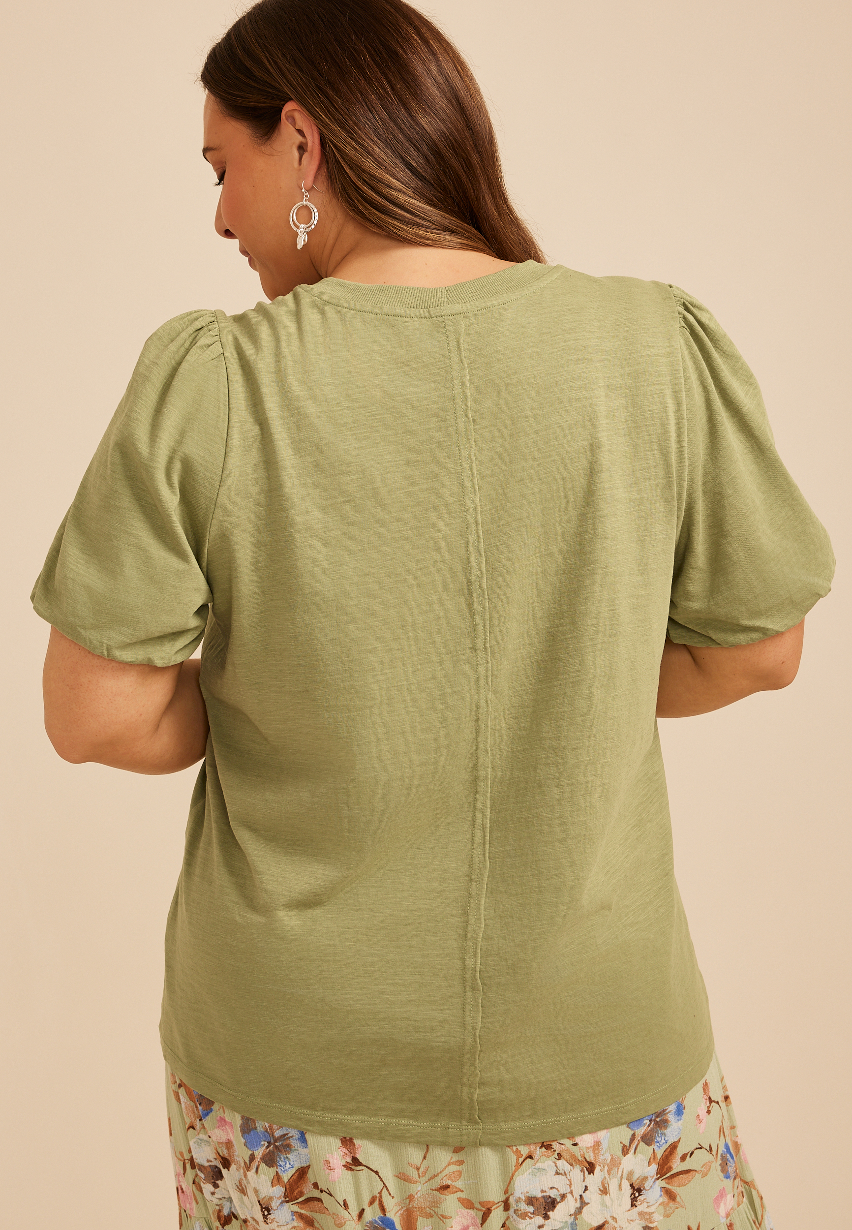 Plus Size 24/7 Bubble Sleeve Tee - thumbnail 2