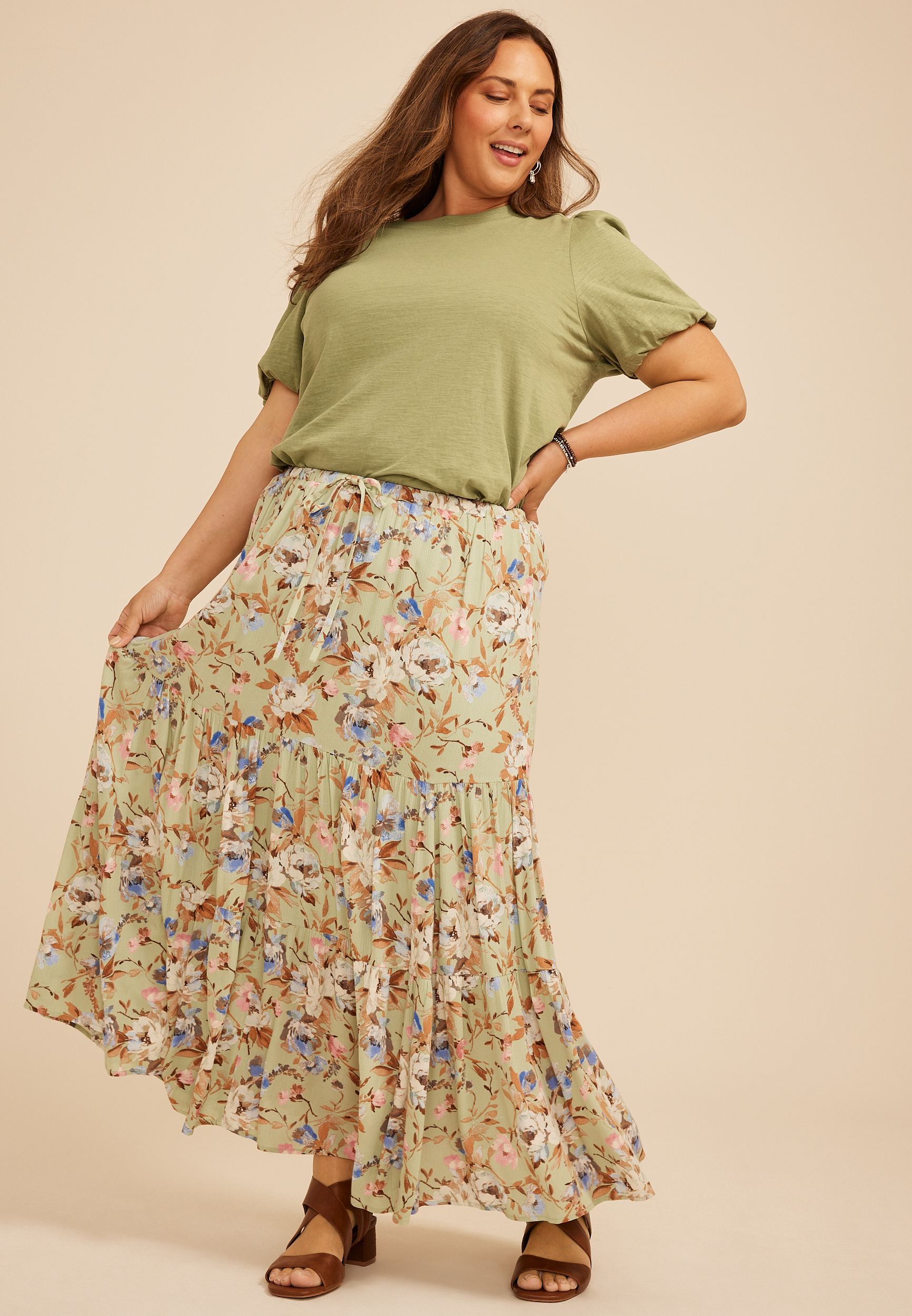 Plus Size 24/7 Bubble Sleeve Tee - thumbnail 3