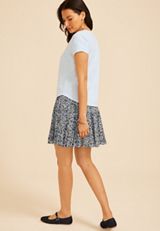 Lace Sleeve Crew Neck Tee, C9476, small