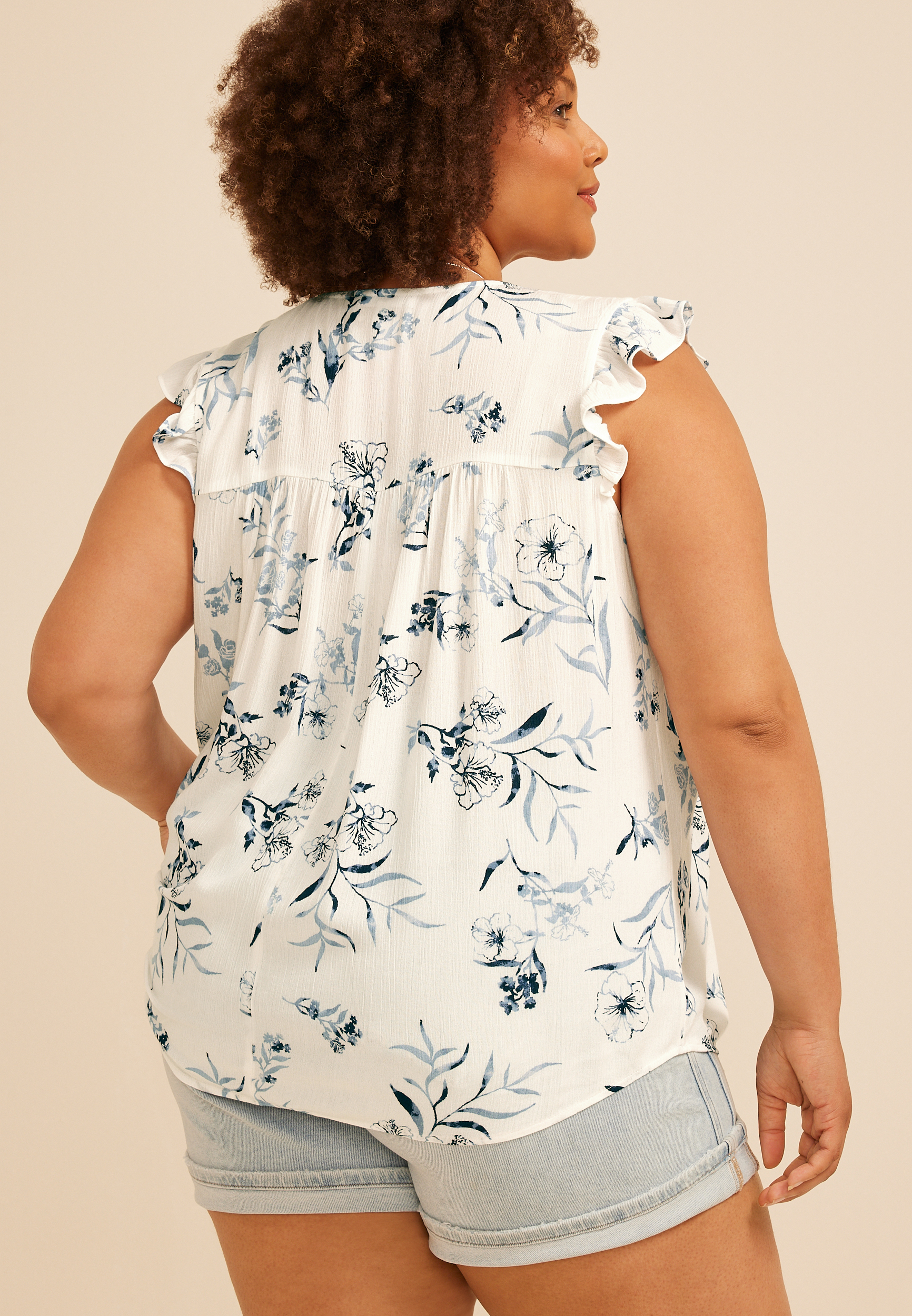 Plus Size Crochet Shoulder Blouse, C9183, large