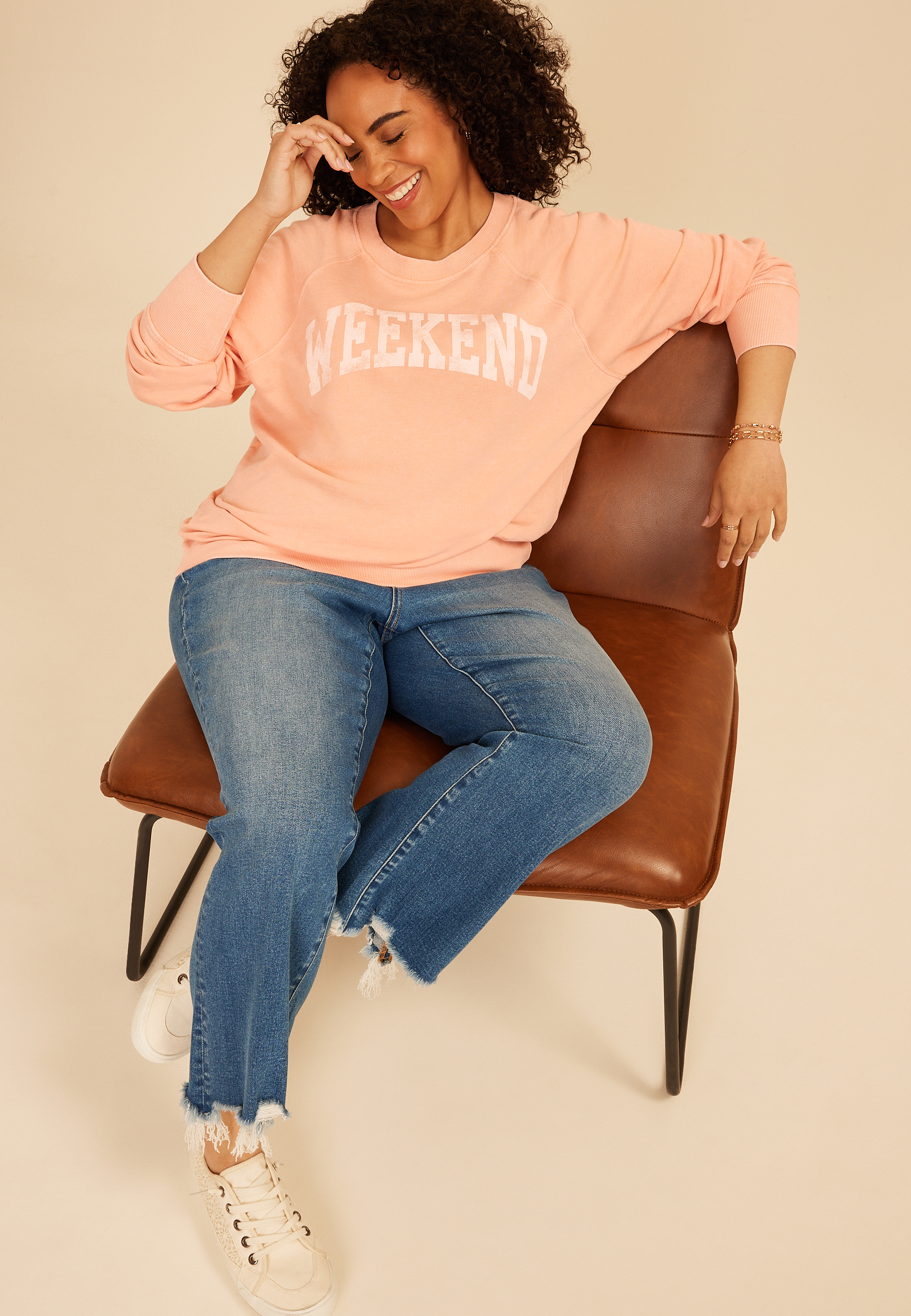 Plus Size Weekend Sweatshirt, C8248, large