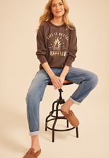 Life Is Better By The Campfire Sweatshirt, COFFEE BEAN, small
