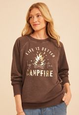 Life Is Better By The Campfire Sweatshirt, COFFEE BEAN, small