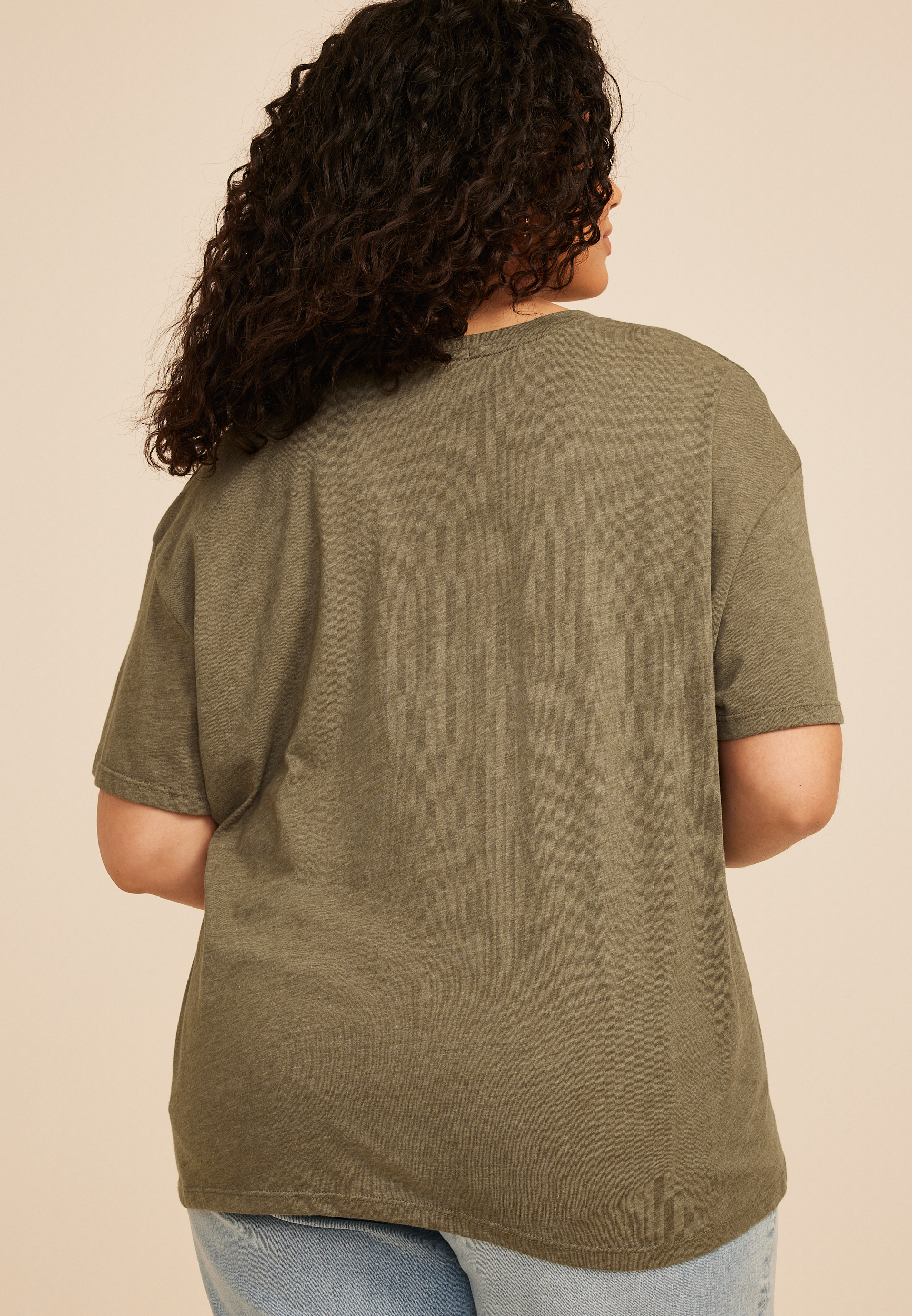 Plus Size Mountain Scene Relaxed Fit Graphic Tee, C4153, large