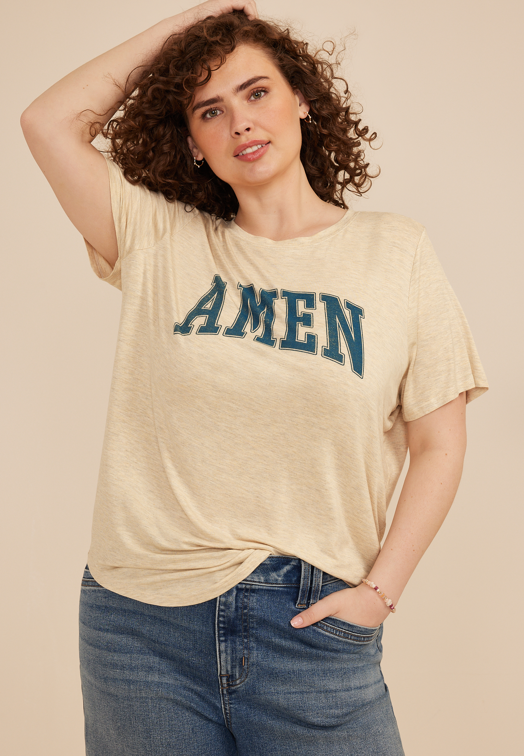 Plus Size Amen Classic Fit Graphic Tee