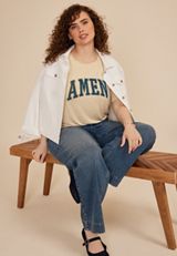 Plus Size  Amen Classic Fit Graphic Tee, OATMEAL HEATHER, small