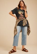 Plus Size Desert Scene Oversized Fit Graphic Tee, C106, small