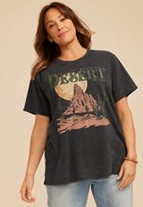 Plus Size Desert Scene Oversized Fit Graphic Tee, C106, small