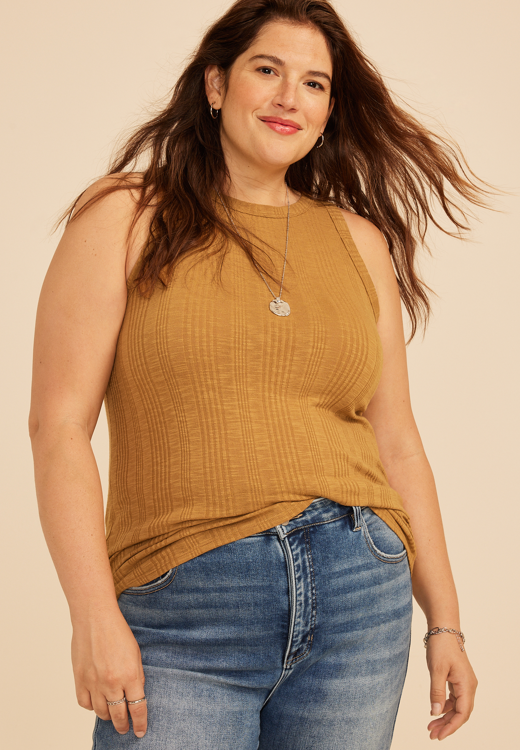 Plus Size 24/7 Variegated Ribbed Highline Tank Top - thumbnail 9