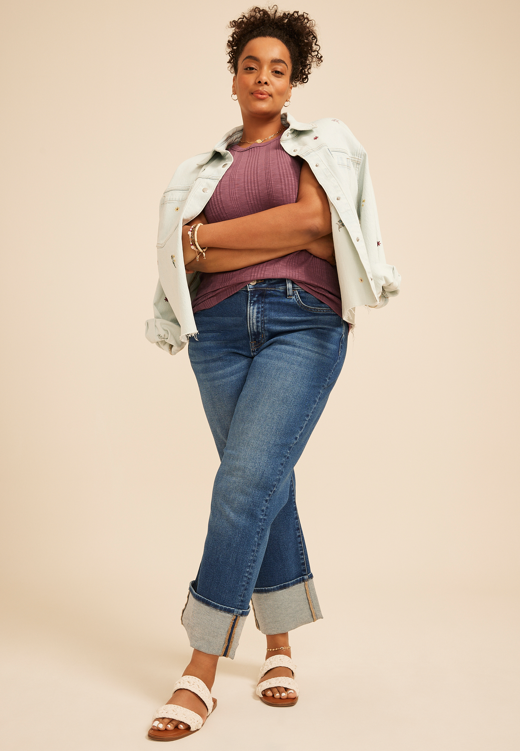 Plus Size 24/7 Variegated Ribbed Highline Tank Top - thumbnail 6