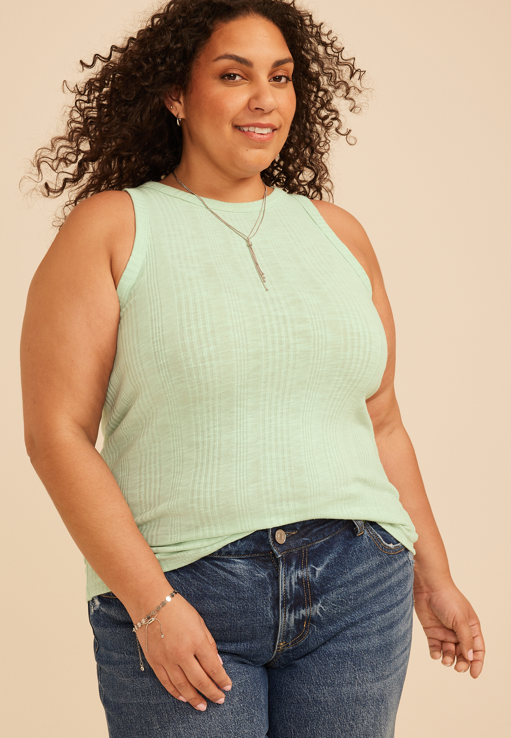 Plus Size 24/7 Variegated Ribbed Highline Tank Top - thumbnail 10