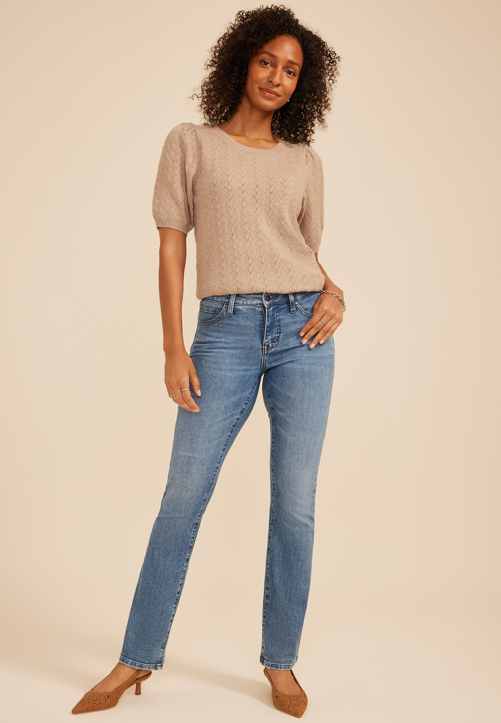 Everflex&trade; Light Mid Rise Slim Boot Jean, C2806, large