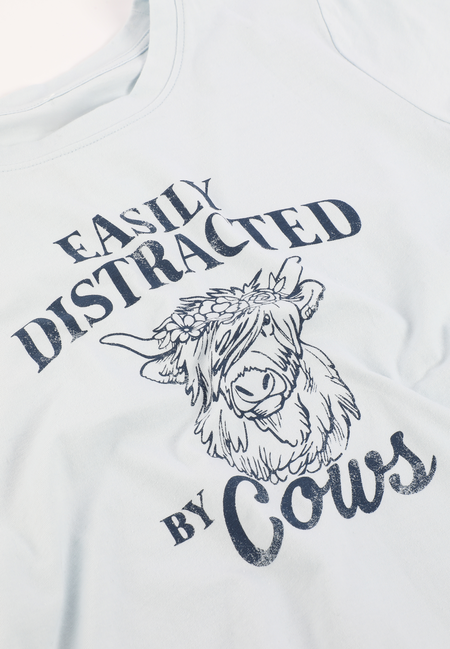 Easily Distracted By Cows Classic Fit Graphic Tee, C9476, large