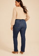 Plus Size Everflex&trade; Curvy Mid Rise Dark Slim Boot Jean, C258, small