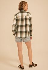 Pucker Plaid Button Down Shirt, C1246, small