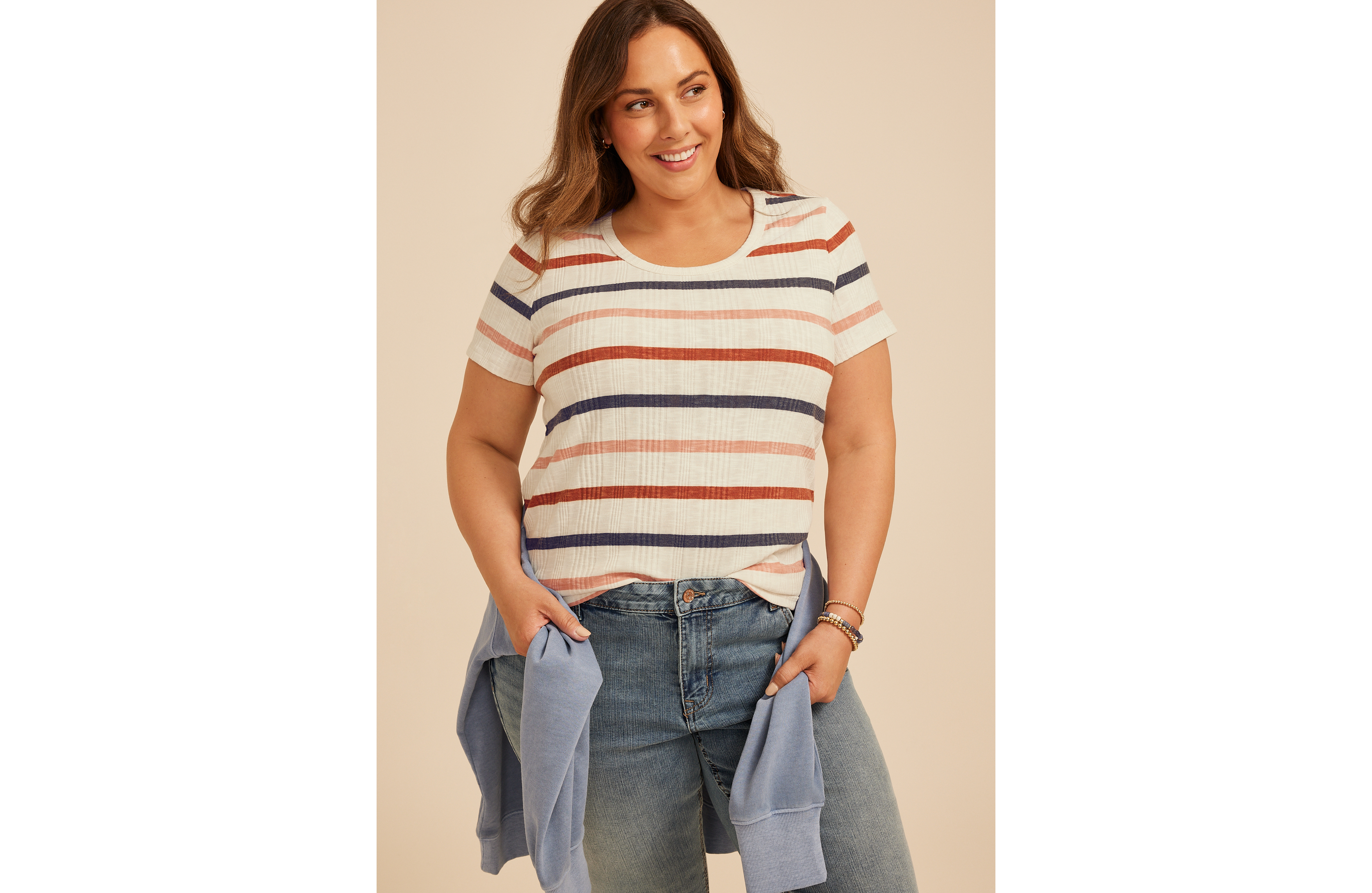 Plus 24/7 Taylor Striped Tee
