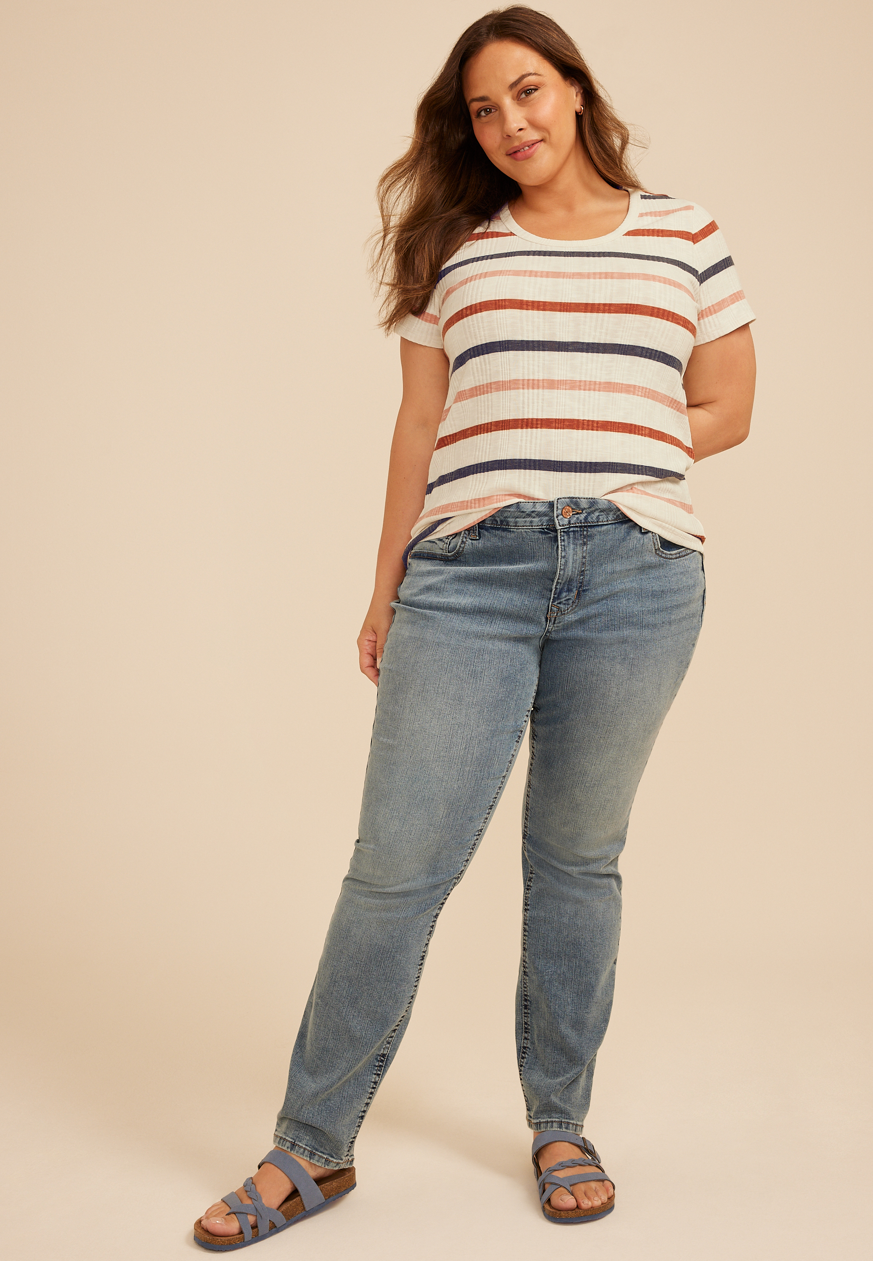 Plus Size 24/7 Taylor Striped Tee, C1524, large