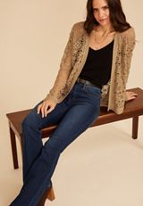 Crochet Open Stitch Cardigan, C496, small