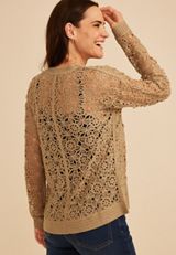 Crochet Open Stitch Cardigan, C496, small