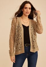 Crochet Open Stitch Cardigan, C496, small