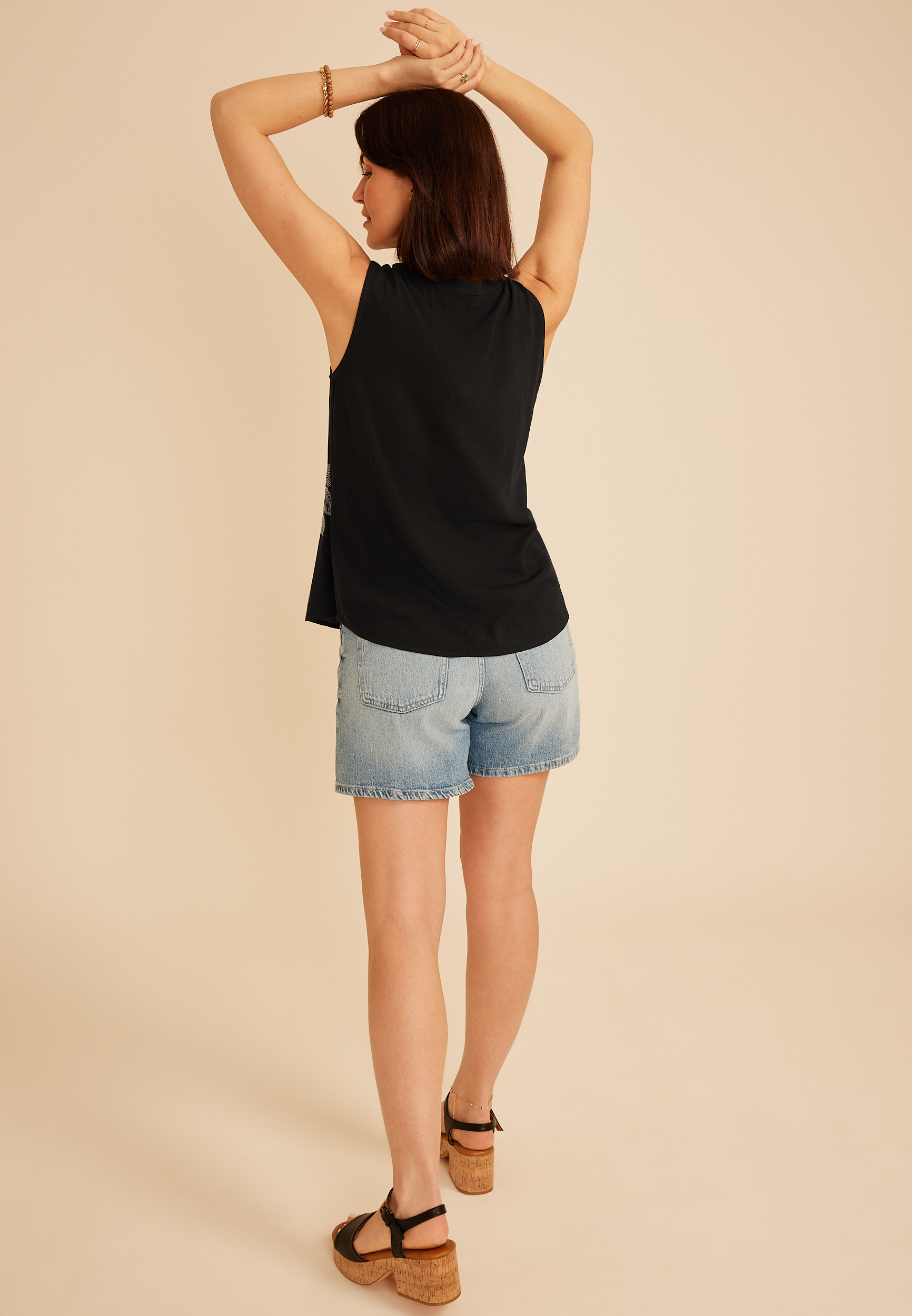 Gold Embroidered Peasant Tank Top, C1756, large