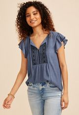 Embroidered Peasant Blouse, C4199, small