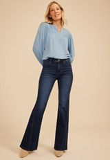 Everflex&trade; High Rise Twisted Seam Flare Jean, C258, small