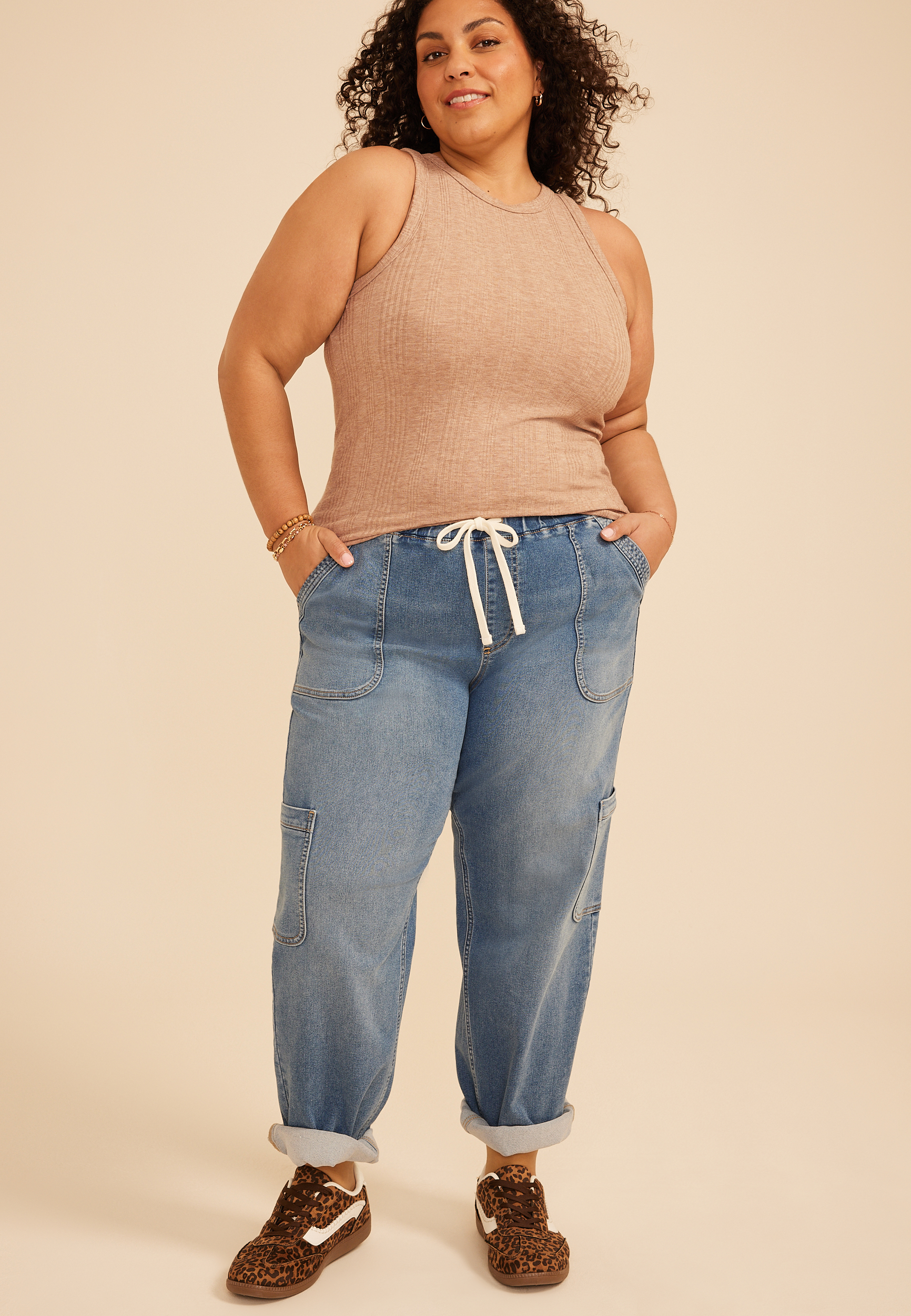 Plus Size 24/7 Variegated Ribbed Highline Tank Top