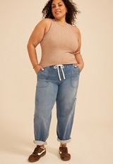 Plus Size 24/7 Variegated Ribbed Highline Tank Top, C977, small