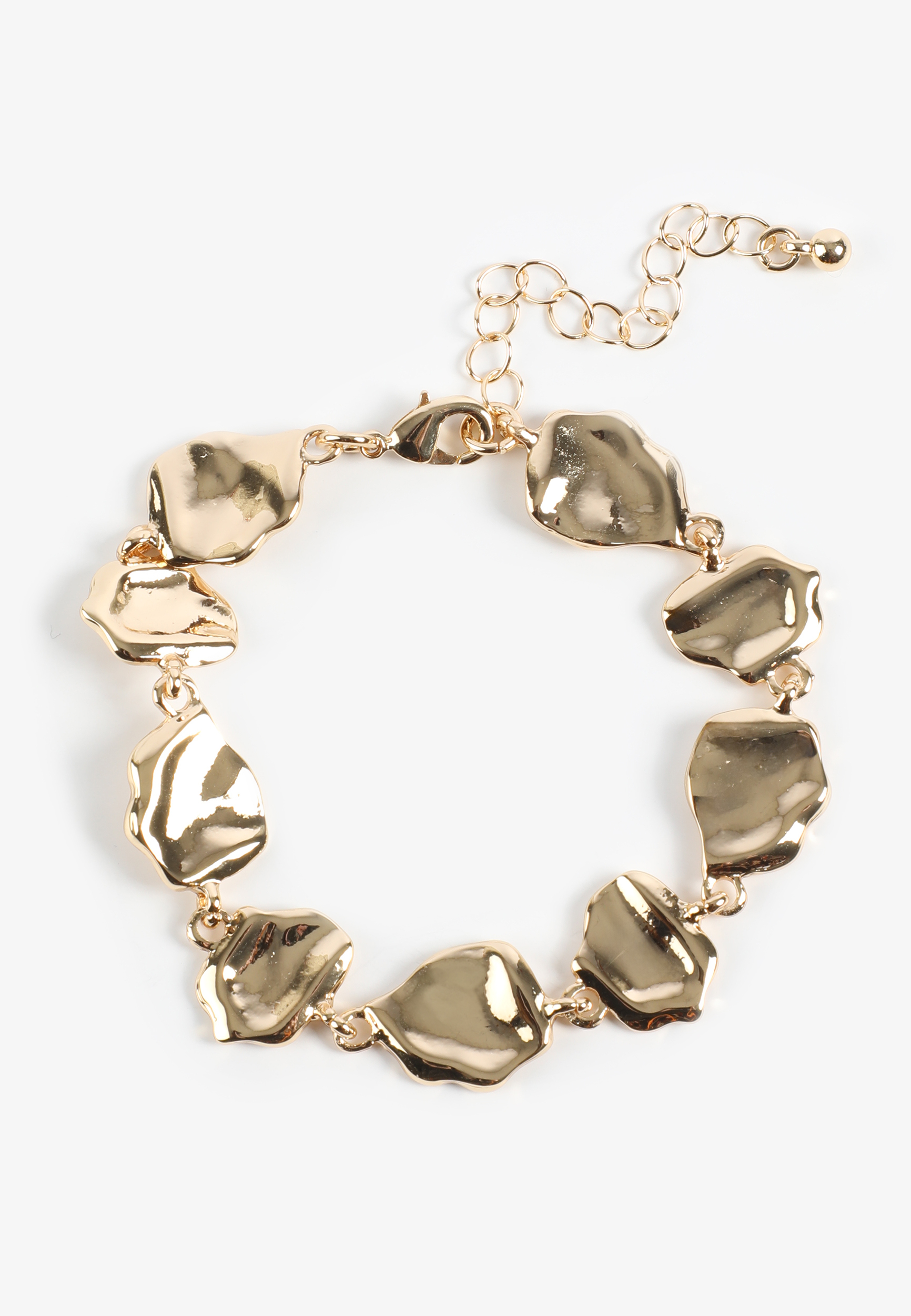 Gold Hammered Circle Bracelet