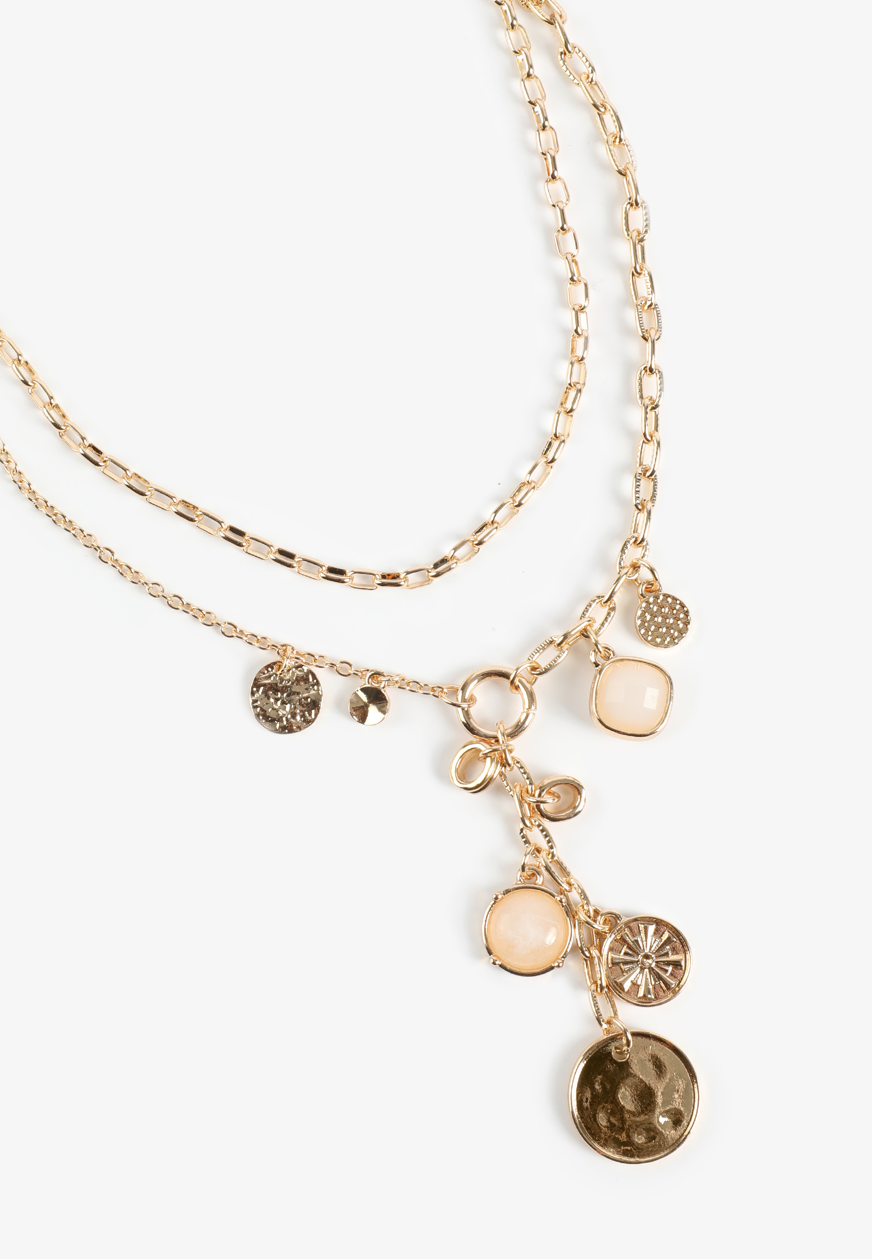 Gold Multi Charm Layered Necklace