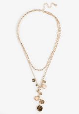 Gold Multi Charm Layered Necklace, C605, small