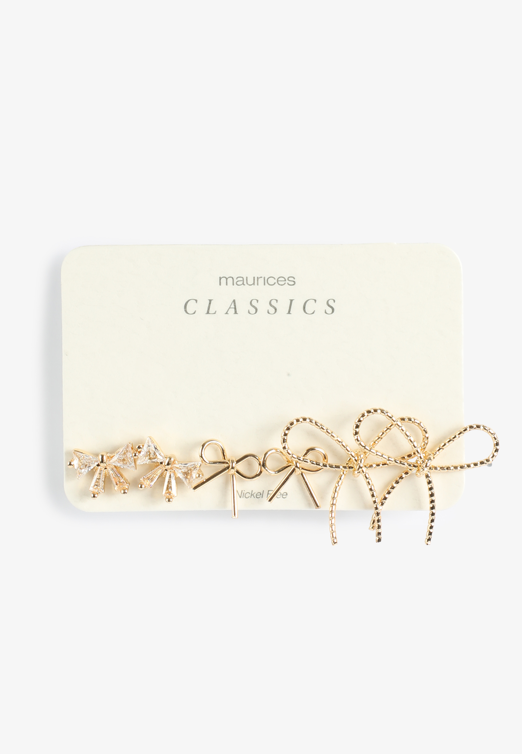 3 Pack Bow Earring Set