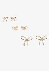 3 Pack Bow Earring Set, C605, small