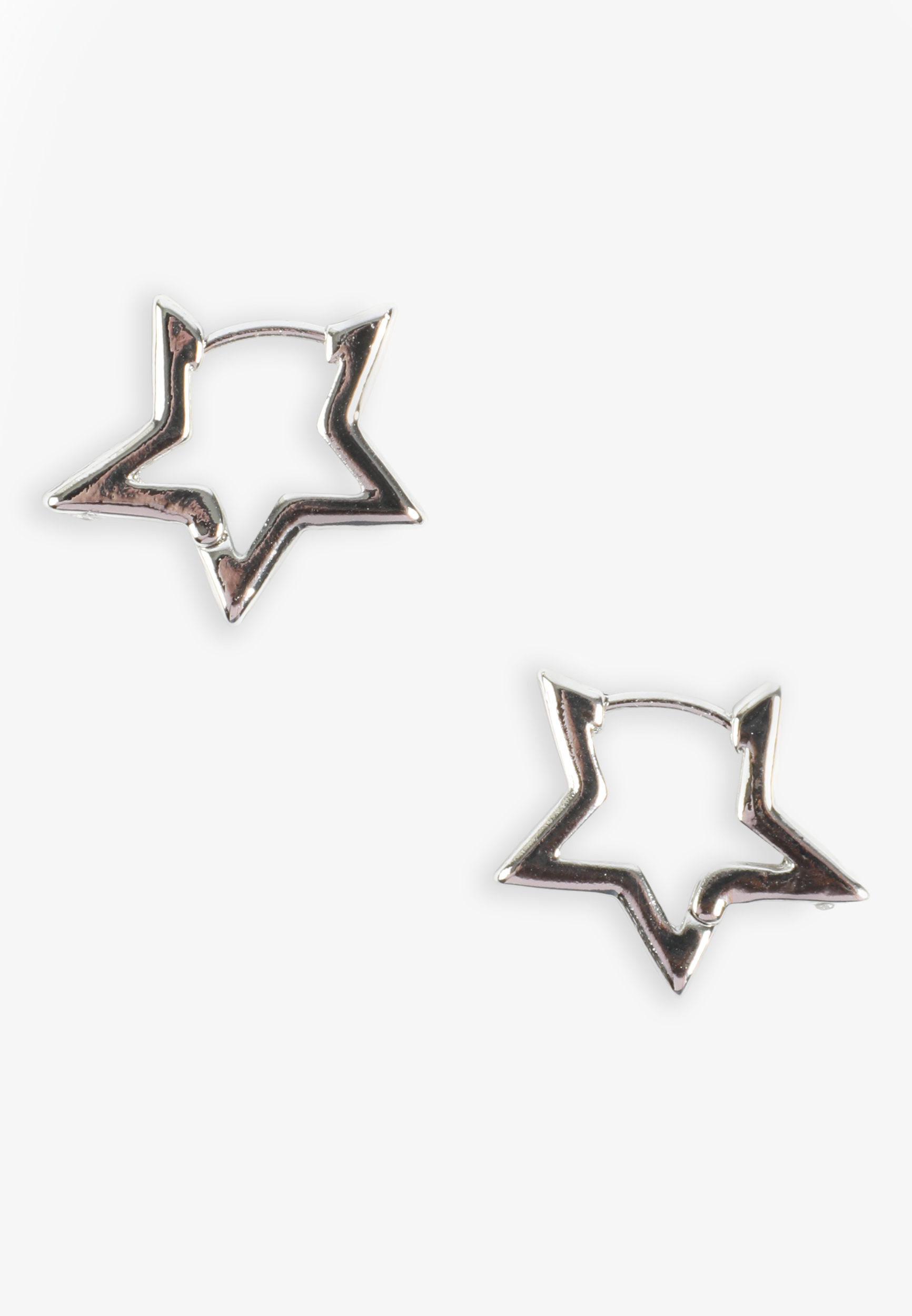Americana Silver Star Hoop Earrings